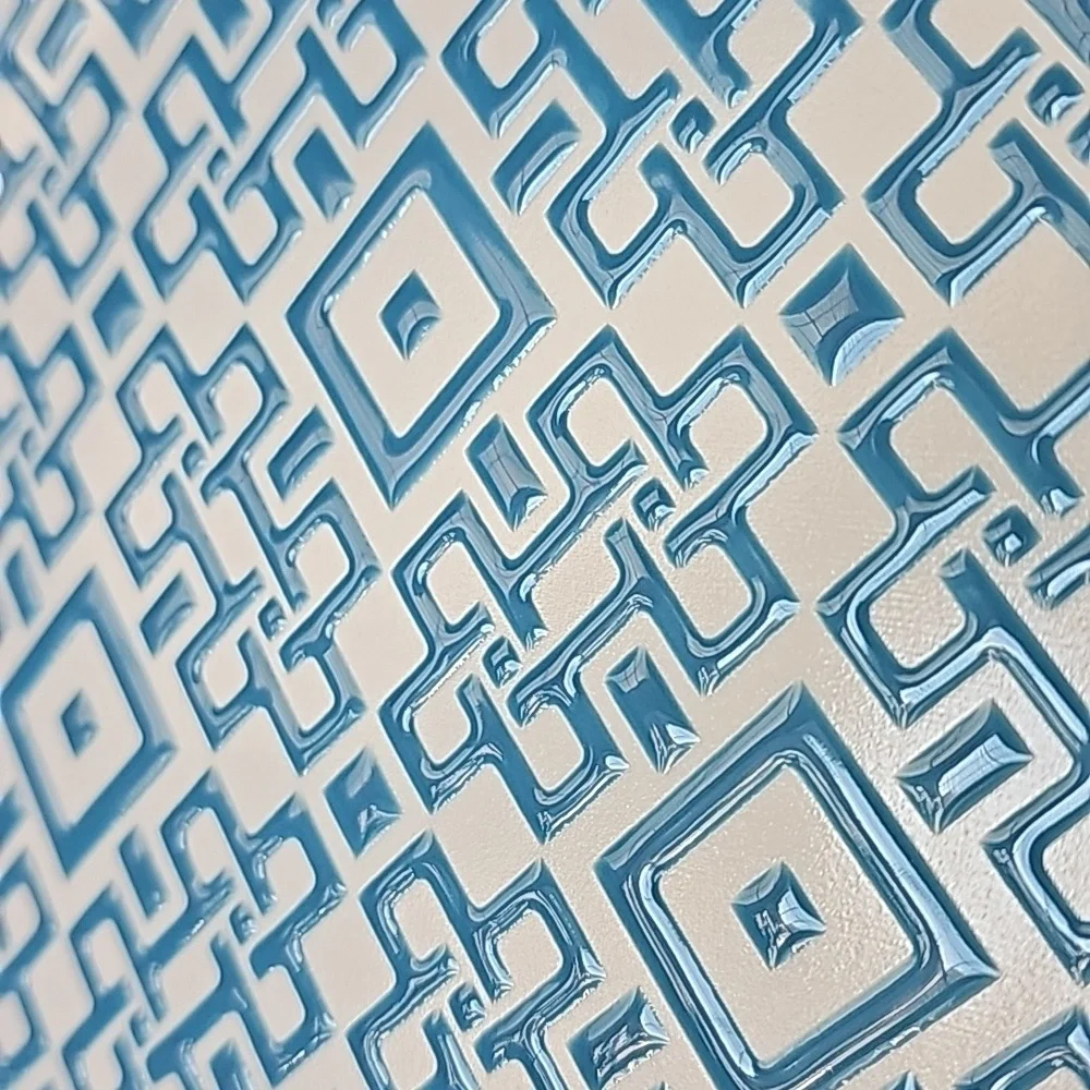 Crate&Barrel Kate Spain Geometric Blue and White Salad Plate